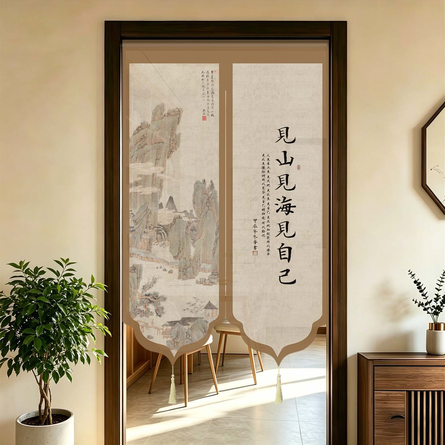 新中式宋式美学半帘门帘定制