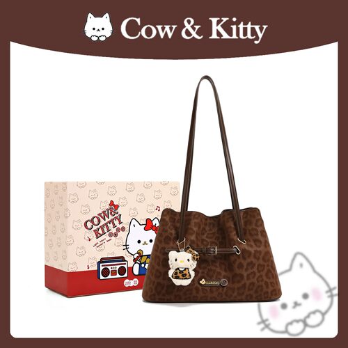 官方正品CowKitty豹纹托特包女包