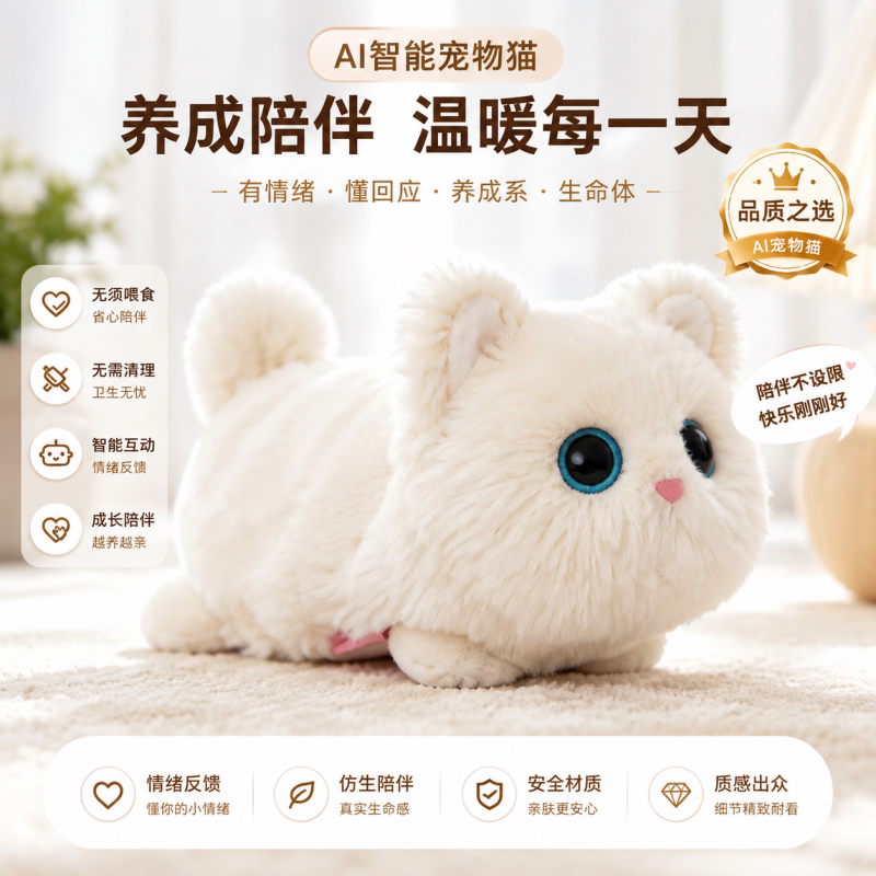 ai毛绒玩具电子陪伴宠物猫