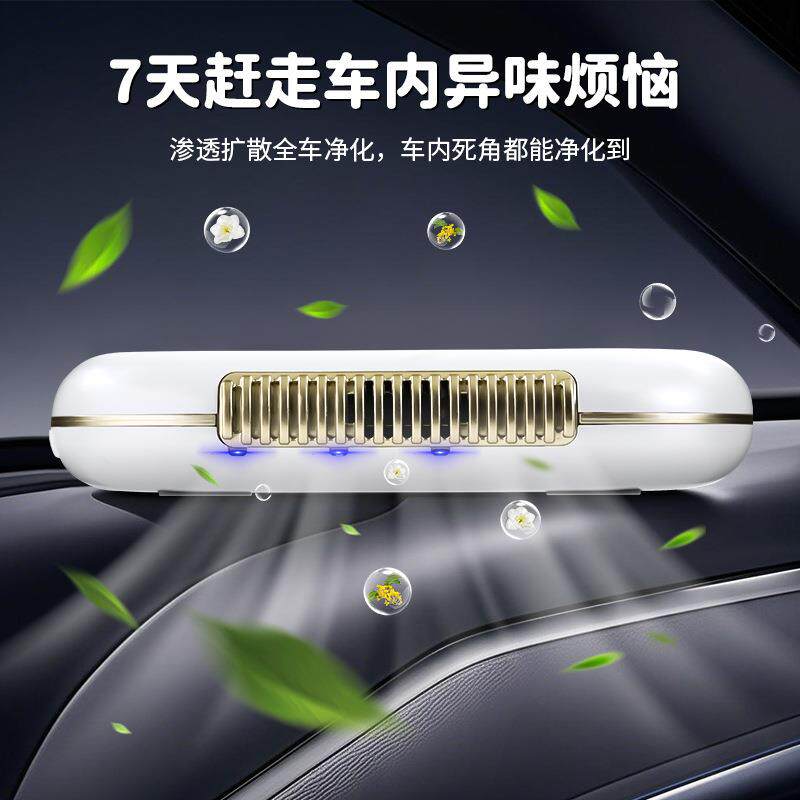 太阳能车载空气净化器自动运行停车启动充电超长续航免耗材负离子