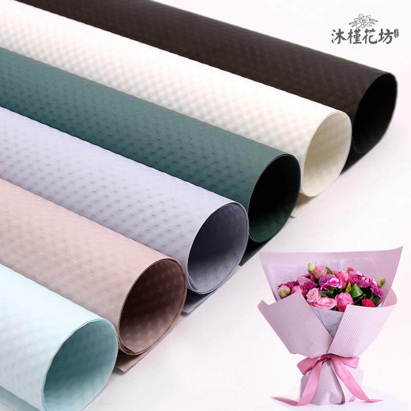 加厚立体压纹鲜花包装纸材料卡通花束包花纸礼品包装纸