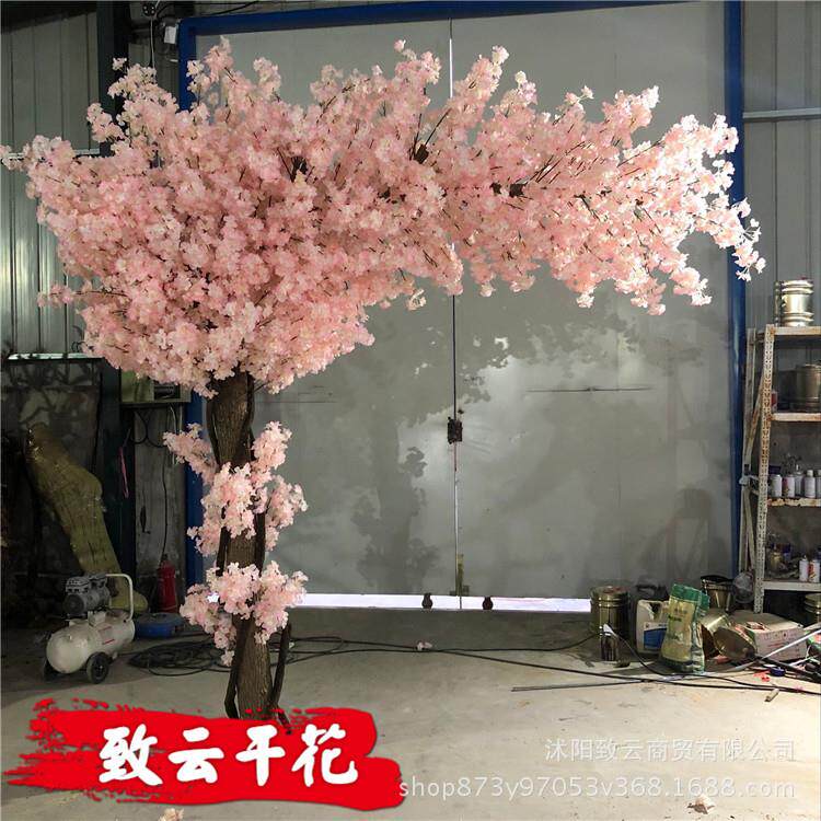 仿真绢花多层红色仿真大树樱花树商场婚庆仿真假桃花树许愿树
