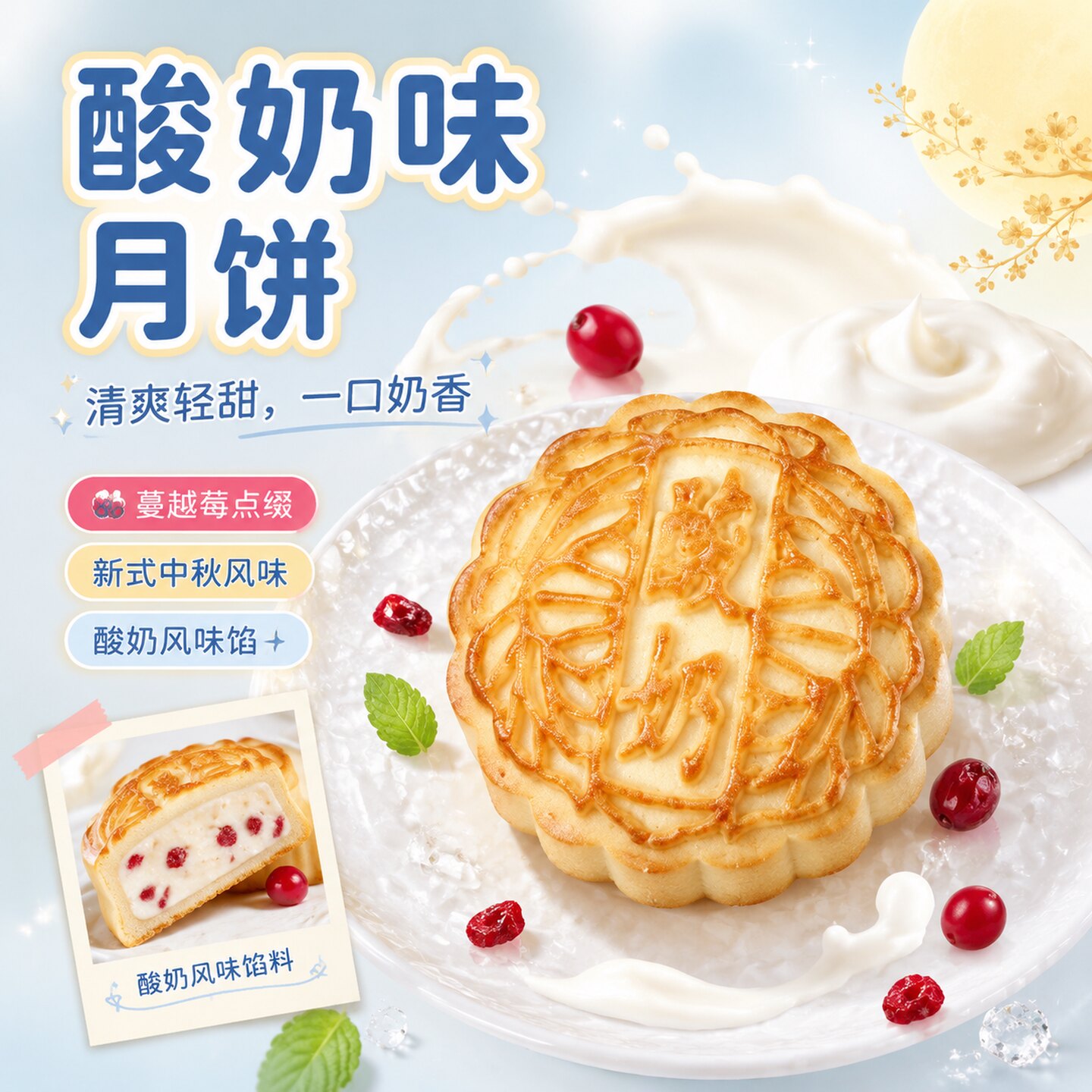 新疆酸奶月饼零食小吃新中式月饼新疆特产传统糕点