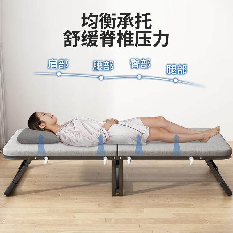 便携折叠床两折布艺医院简易陪护床出租房办公室午休单人折叠床