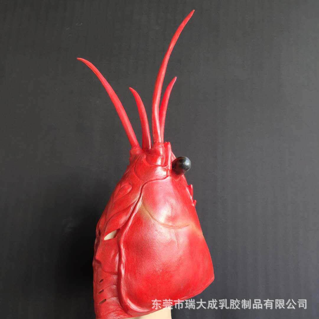 创意恶搞怪卡通可爱小龙虾头套螃蟹爪子乳胶手套大钳子手套