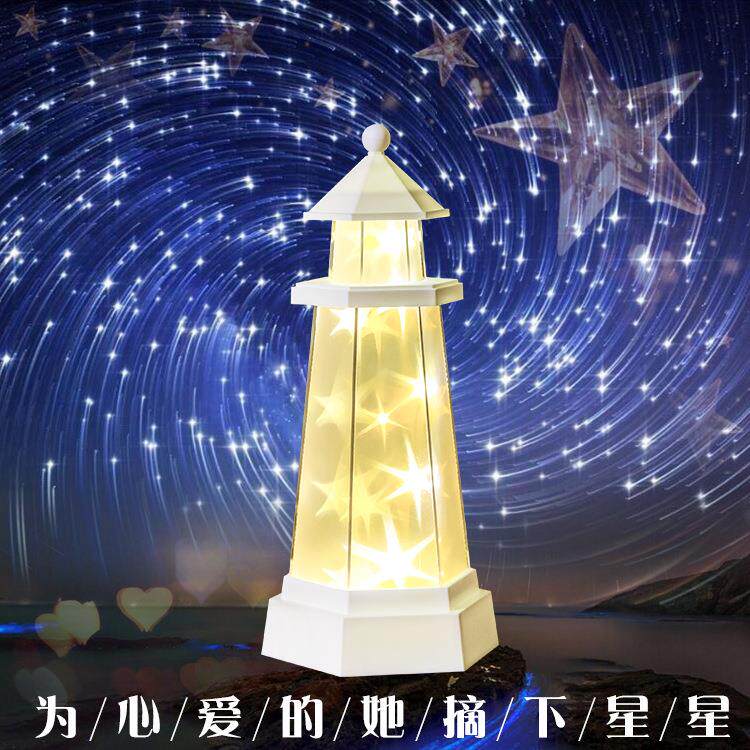 星星夜灯充电遥控星空灯创意灯塔流光灯三宝贝流星智能家居小夜灯
