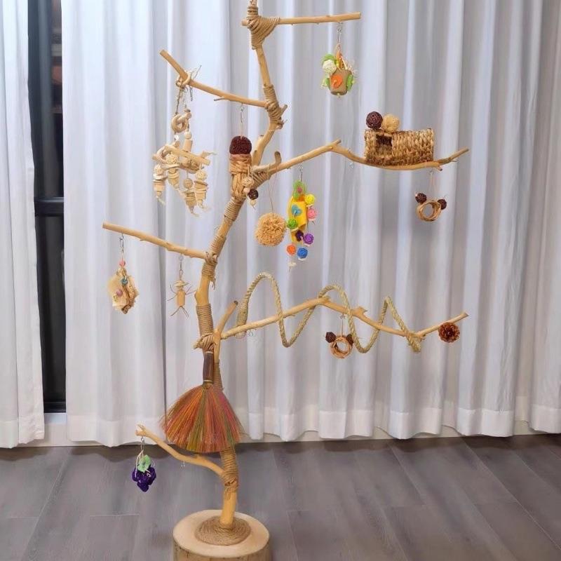 房间装饰干树枝架鹦鹉原木落地式落地灯站木架架子树枝小鸟杈干枝