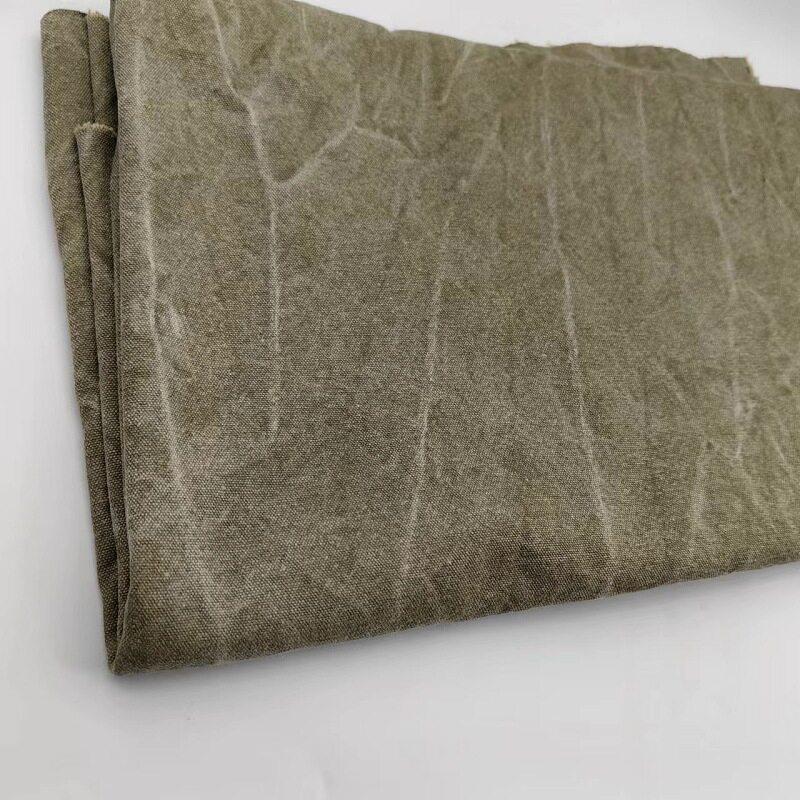 上新全棉加密12安扎染水洗帆布碧纹水洗刮色5色可做服装鞋帽箱包