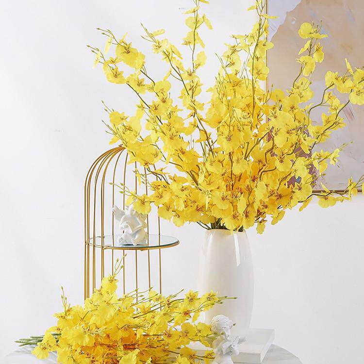仿真跳舞兰蝴蝶兰绢花装饰客厅摆设餐桌干花假花花瓶摆件花束摆放