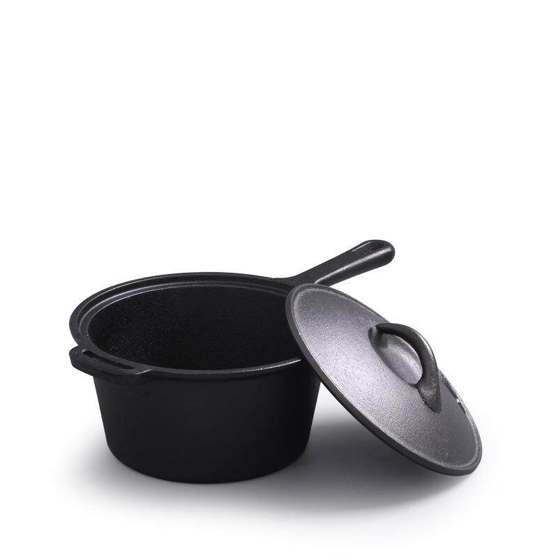 铸铁锅奶锅无涂层宝宝辅食小炖锅老式家用铁锅19cm
