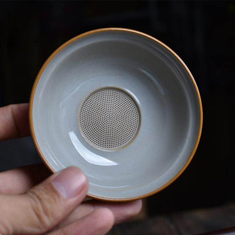 茶漏组合手绘茶滤泡茶叶过滤器陶瓷茶隔家用功夫茶具配件漏网漏斗