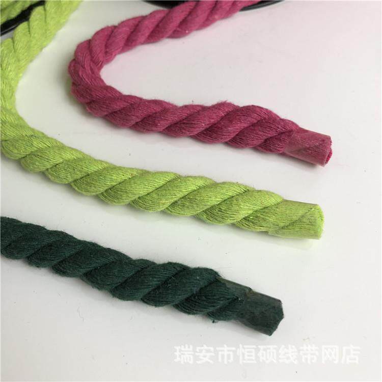 10mm彩色包心圆三股棉绳麻花扭绳服装箱包家纺辅料绳子