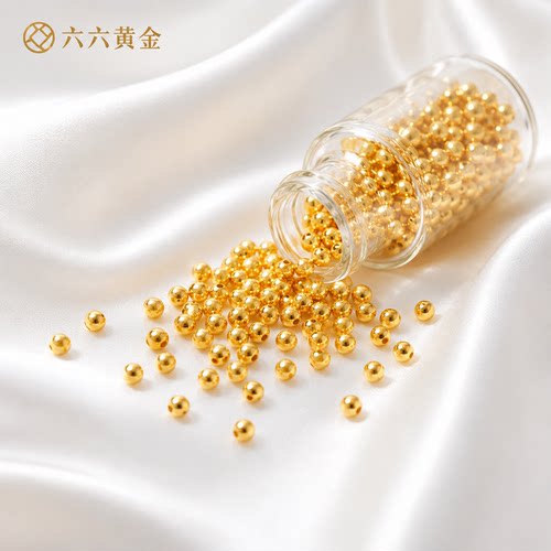 金珠子999足金猫眼纯金古法项链