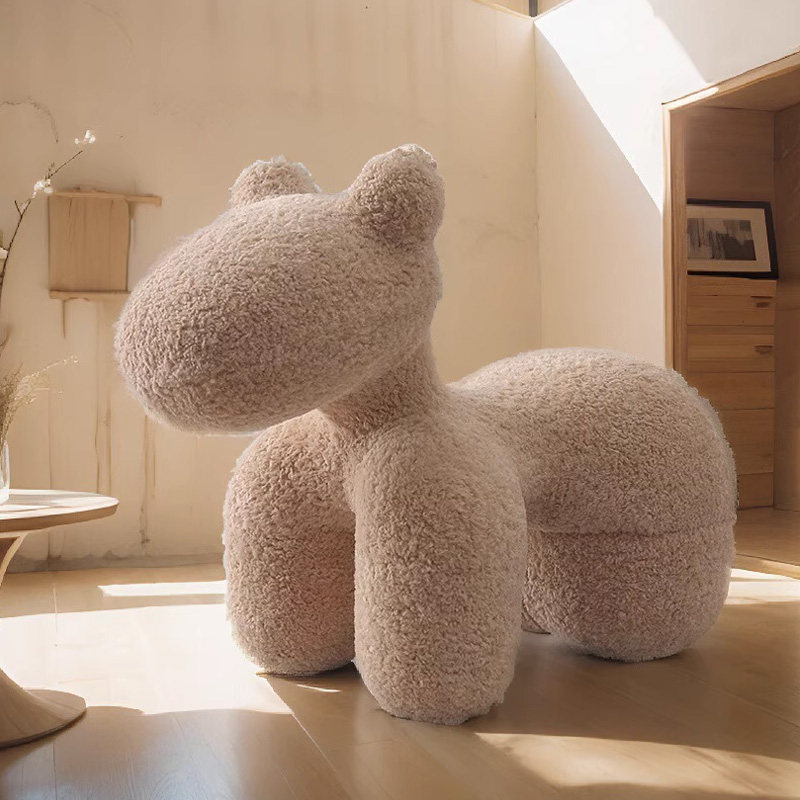 小马椅设计师羊毛卷网红客厅动物坐凳懒人沙发边椅定型海绵小狗凳,住宅家具,布艺沙发,淘宝优惠券,粉丝福利购,淘宝优惠卷