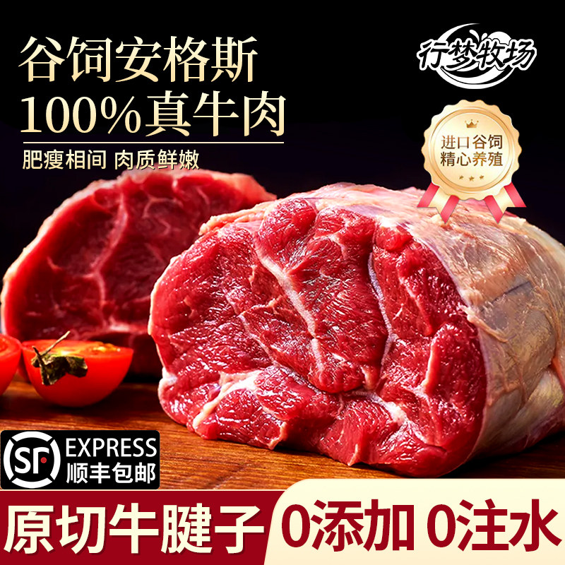 原切牛腱子金钱腱4斤 进口安格斯谷饲牛肉冷冻酱卤新鲜牛腱子肉