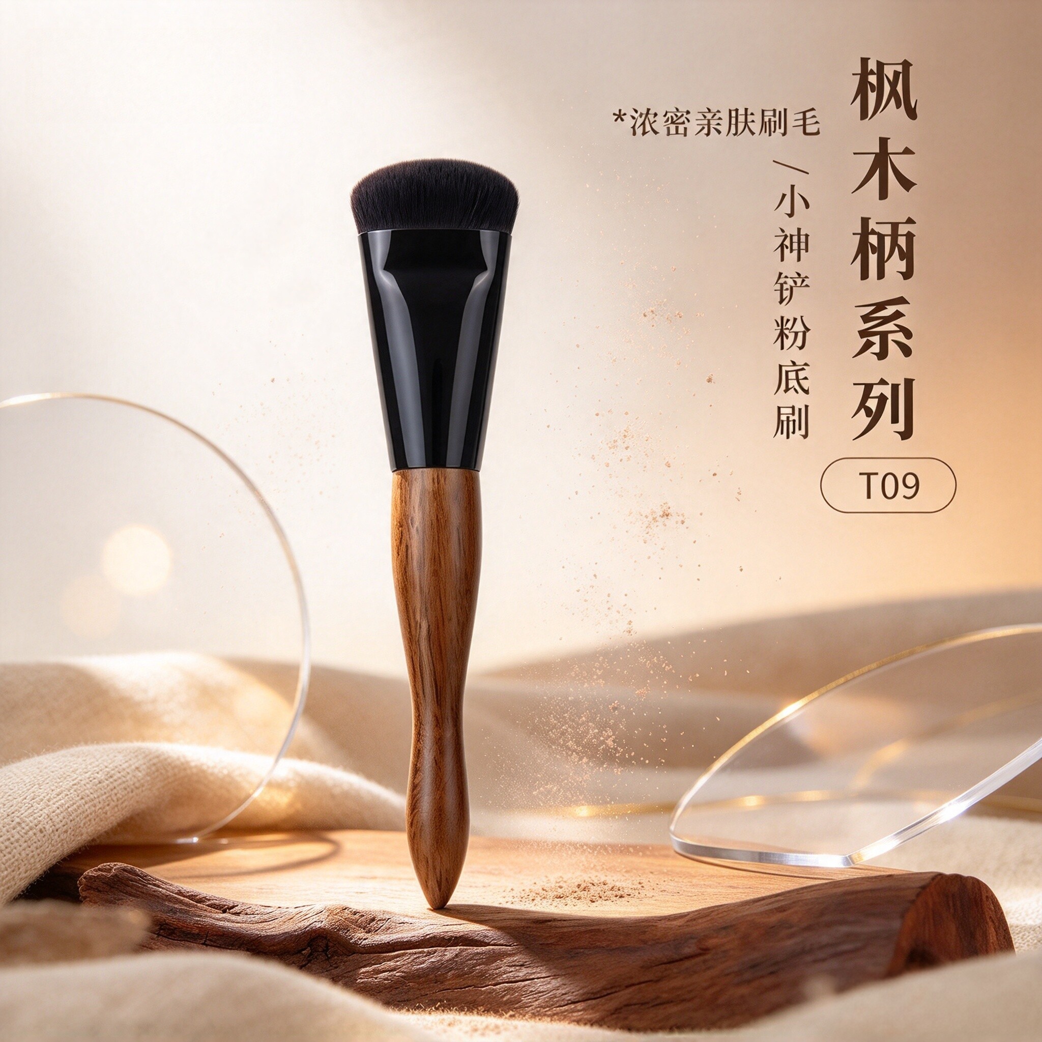 新品爆款枫木粉底膏刷小神铲无痕不吃粉底液化妆师专用底妆工具