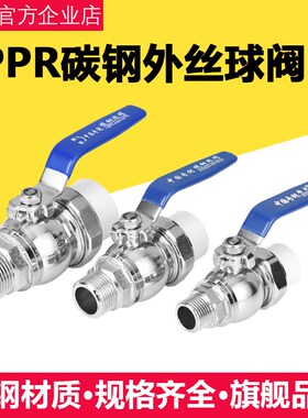 ppr水管配件4分6分1寸活接碳钢外丝球阀20/25/32热熔加厚阀门开关