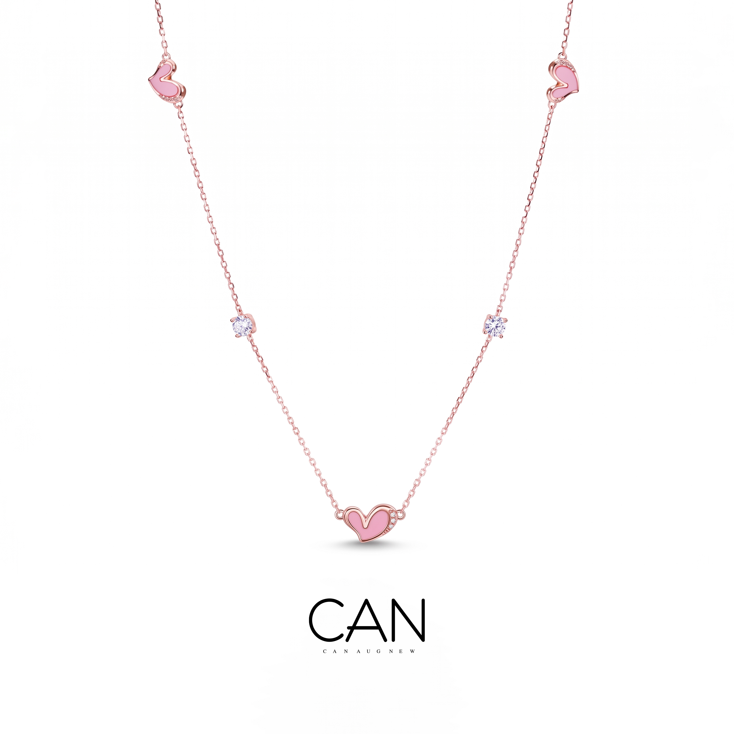 CAN璨柔心映彩明星同款银项链