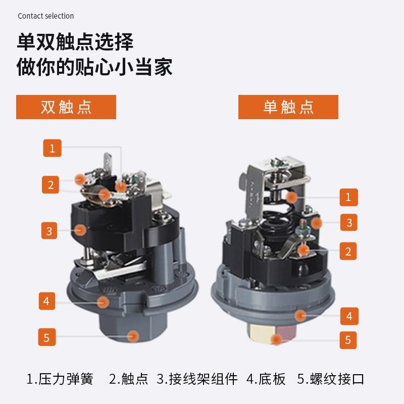 美罗/MONRO水泵配件全自动压力开关控制器机械式可调款KRS-2