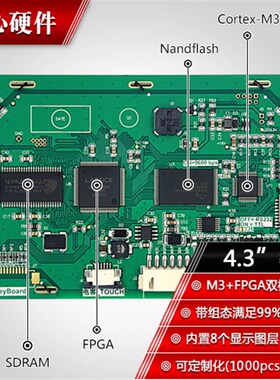 4.3寸基本型串口屏 带触摸 480*272 1G内存 带组态/USB/SD/5-26V