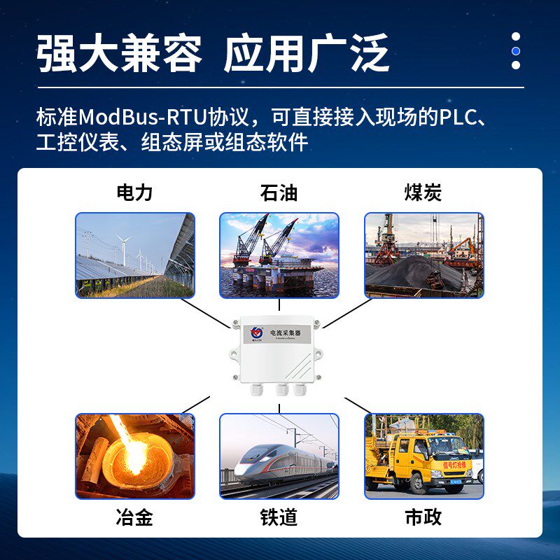电流采集器RS485信号2路交流电流采集模块自动控制ModBus-RTU协议