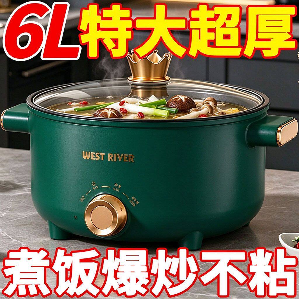 德国电煮锅多功能家用电炒锅宿舍电锅学生宿舍小型蒸煮一体电热锅
