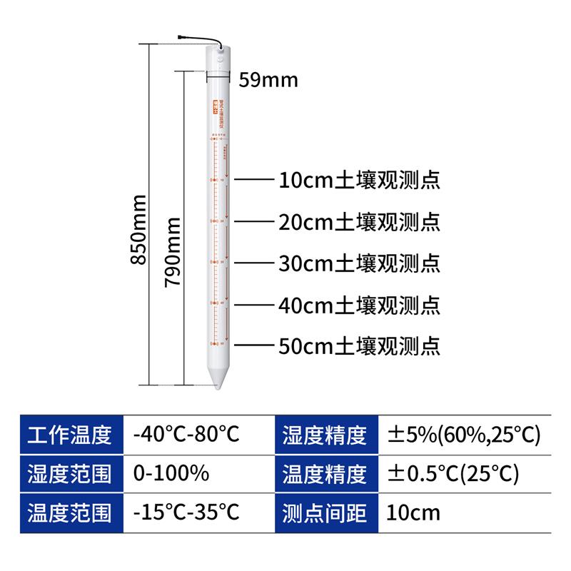 多层土壤温湿度传感器管式电导率水分温度检测仪4G土壤墒情监测站