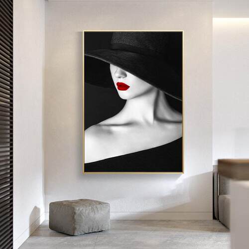 北欧风格玄关装饰画红唇美女人物艺术壁画酒店公寓民宿样板房挂画