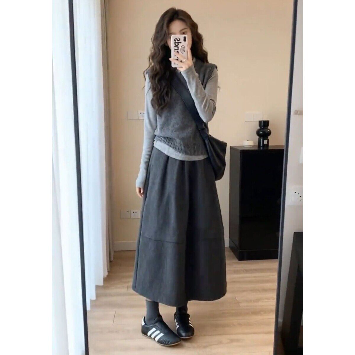 小个子香风韩系穿搭一整套针织毛衣马甲套装裙子女早春季2026新款