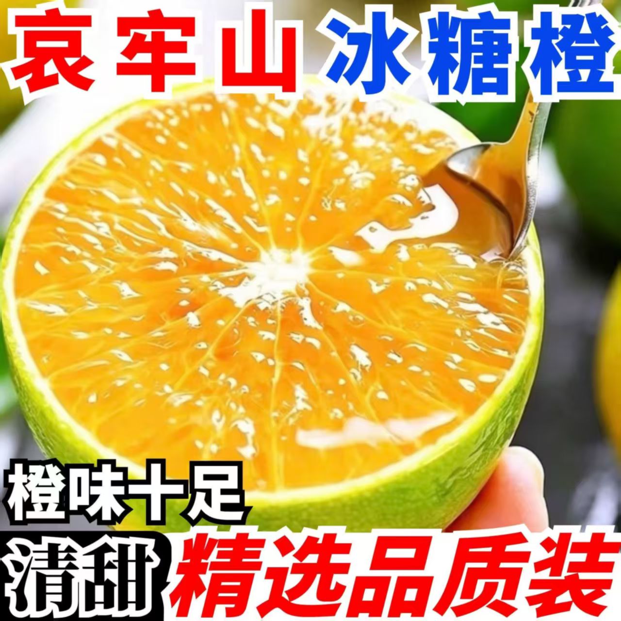云南冰糖橙新鲜水果皮薄无渣甜橙子当季现摘多汁橙子哀牢山冰糖橙