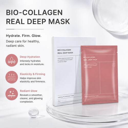 跨境外贸BIO-COLLAGENREALMASK分体式白变透胶原蛋白面膜现货