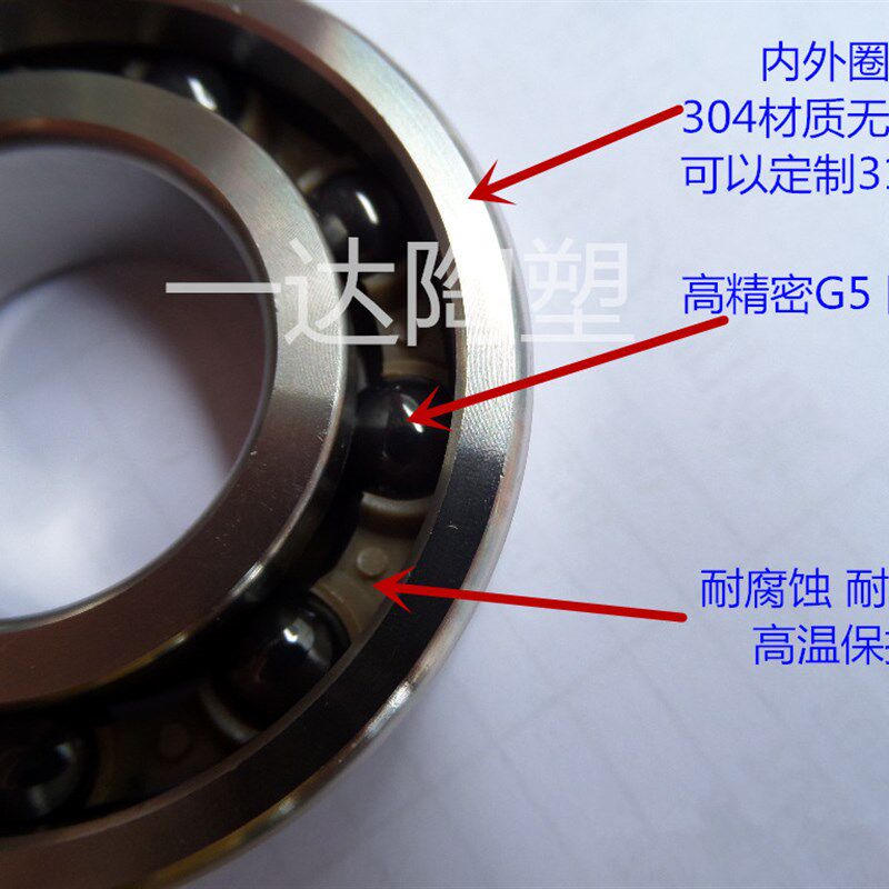 新品不锈钢混合陶瓷球轴承304材质内外氮化硅球PEEK轴承6205CE