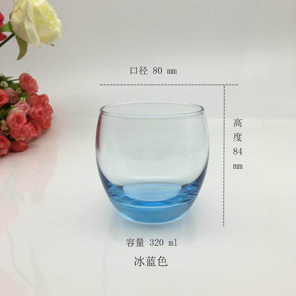 家用水杯彩色圆形水果汁饮料杯耐热花茶杯客房漱口杯