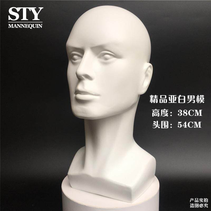 士假发模特头假人头玻璃钢抽象艺术模型头假发耳机眼镜展示架