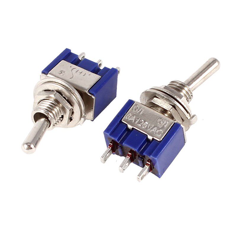 两脚2档钮子开关 MTS-102(单联)拨动开关6A 125V/3A 250V 100只
