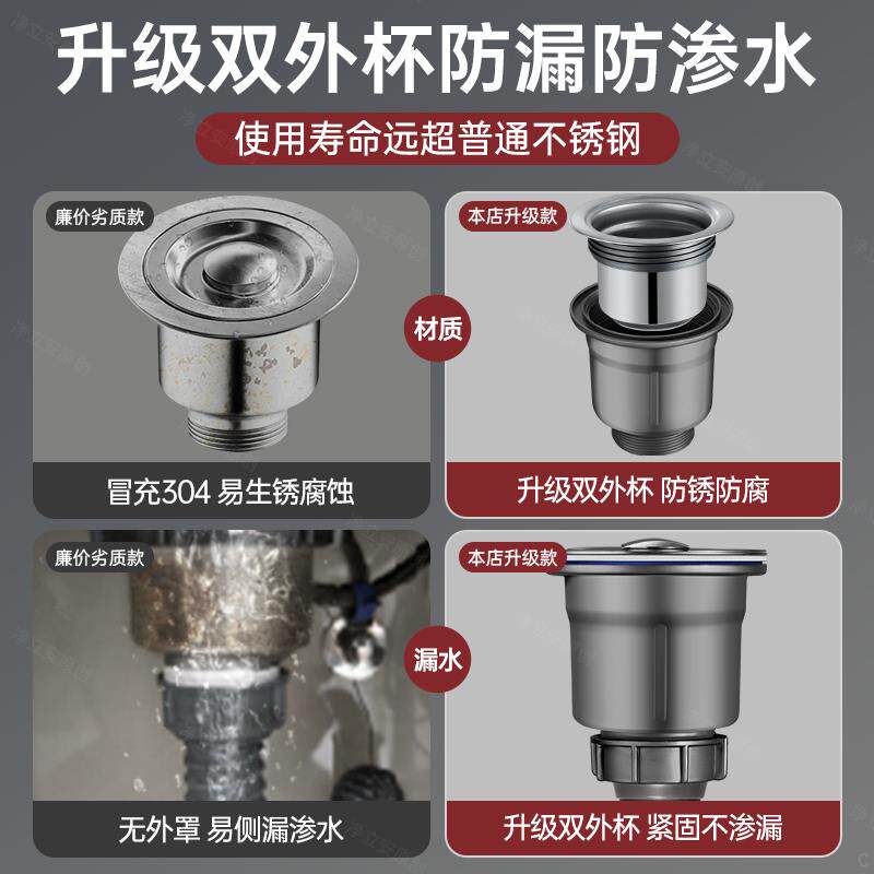 厨房洗菜盆器套装洗碗池水池漏塞水槽管配件提笼全套通用