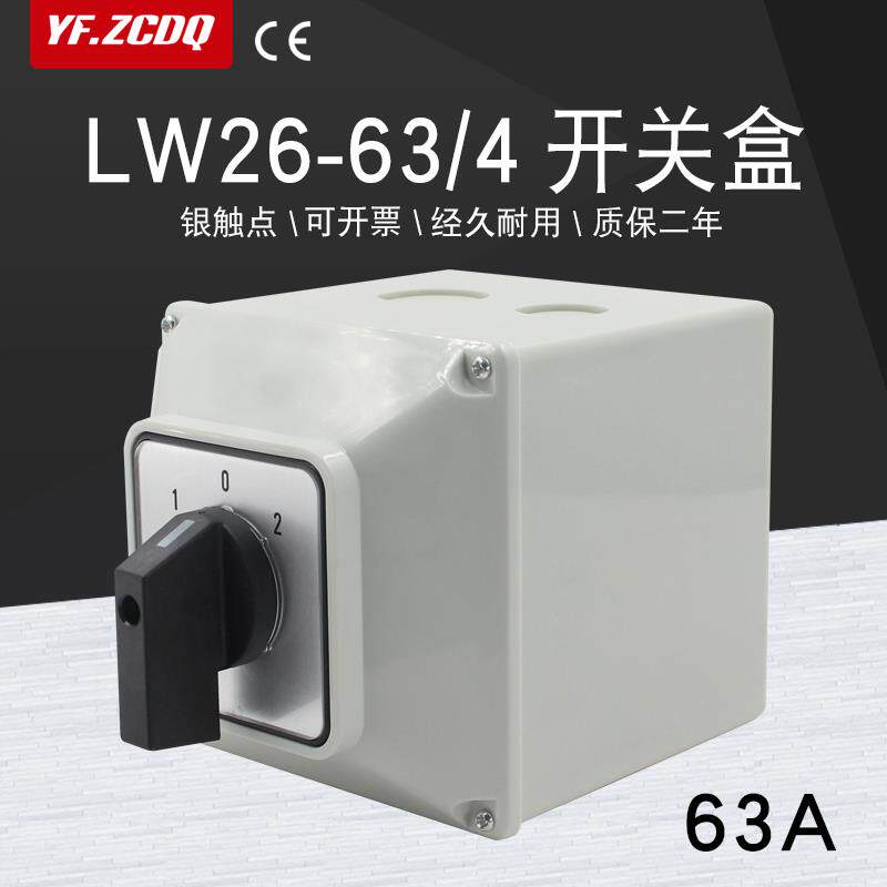LW26-63/4防水开关盒双电源切换开关 63A万能转换开关IP65密封电
