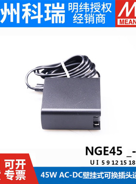 明纬NGE45医疗型U24V开关电源U12V5适配器I05/15/18/48P1J GSM40A