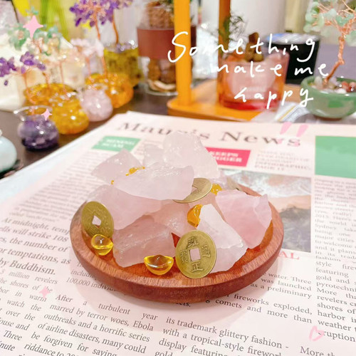 天然水晶扩香石香薰精油卧室内家用持久无火香氛送女生发财树摆件
