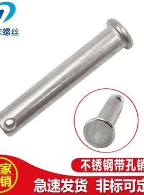 304不锈钢销轴销钉圆柱带孔销钉圆柱销平头定位销3 4 5 6 8 10 12