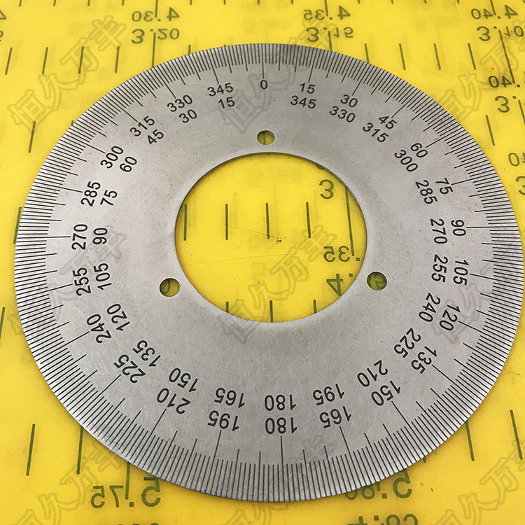 刻度盘顺逆一体机械标识盘不锈钢量角器120x46x1A030直销恒久万丰