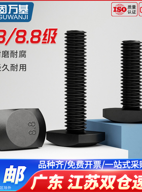 T型螺丝8.8级GB37压板螺丝高强度发黑T形槽用螺栓M8M10M12M30M36