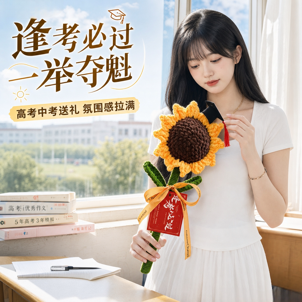 博士帽大向日葵永生花