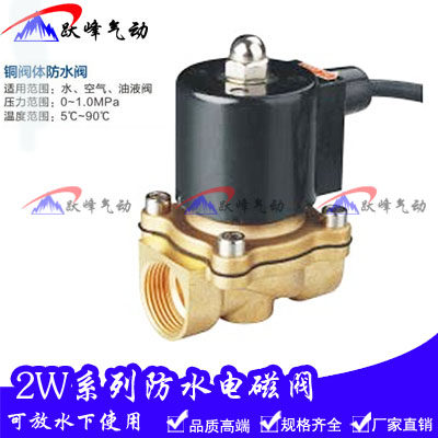 4分防水铜电磁阀2W160-15 -20 2W250-25 35 40 50水下用防水线圈