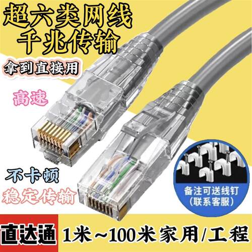千兆网线家用超五类六类千兆高速路由器网络线监控poe宽带数据线