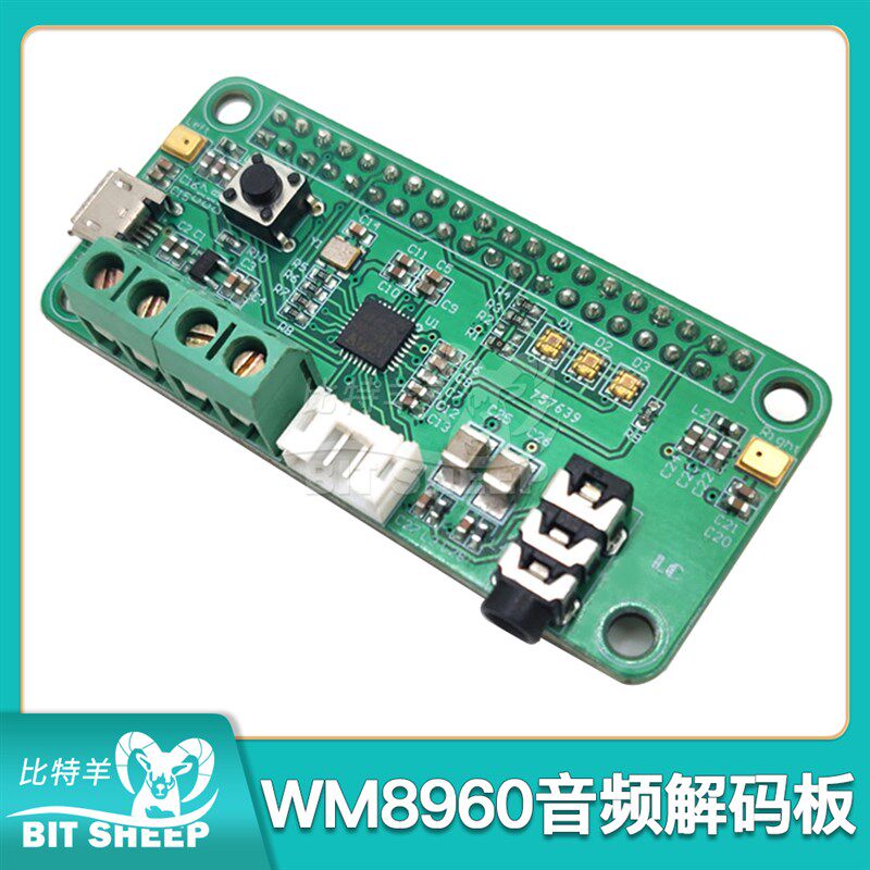 WM8960音频解码功放板模块 智能语音识别 双麦克风 智能音箱DIY