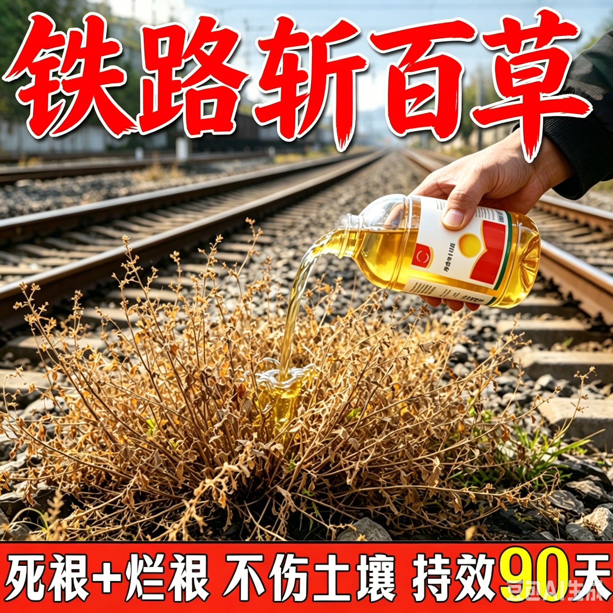 万草枯铁路专用除草烂根剂强效开荒矿区根田间荒地杂草渗透助剂图片