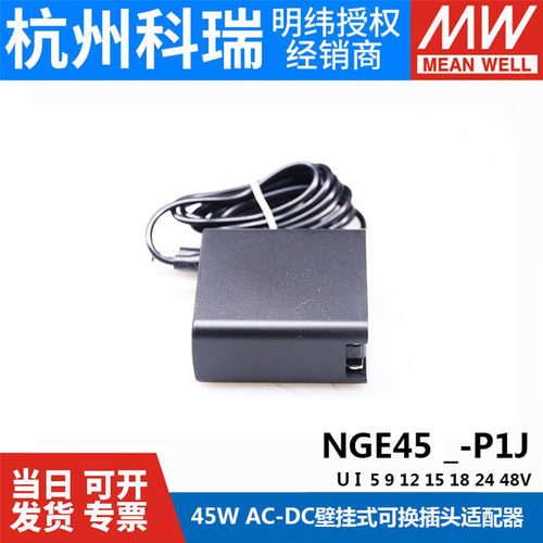 明纬NGE45医疗型U24V开关电源U12V5适配器I05/15/18/48P1J GSM40A