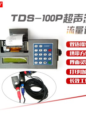 TDS-100P便携式超声波流量计内置打印机管道巡检管道外夹式流量计