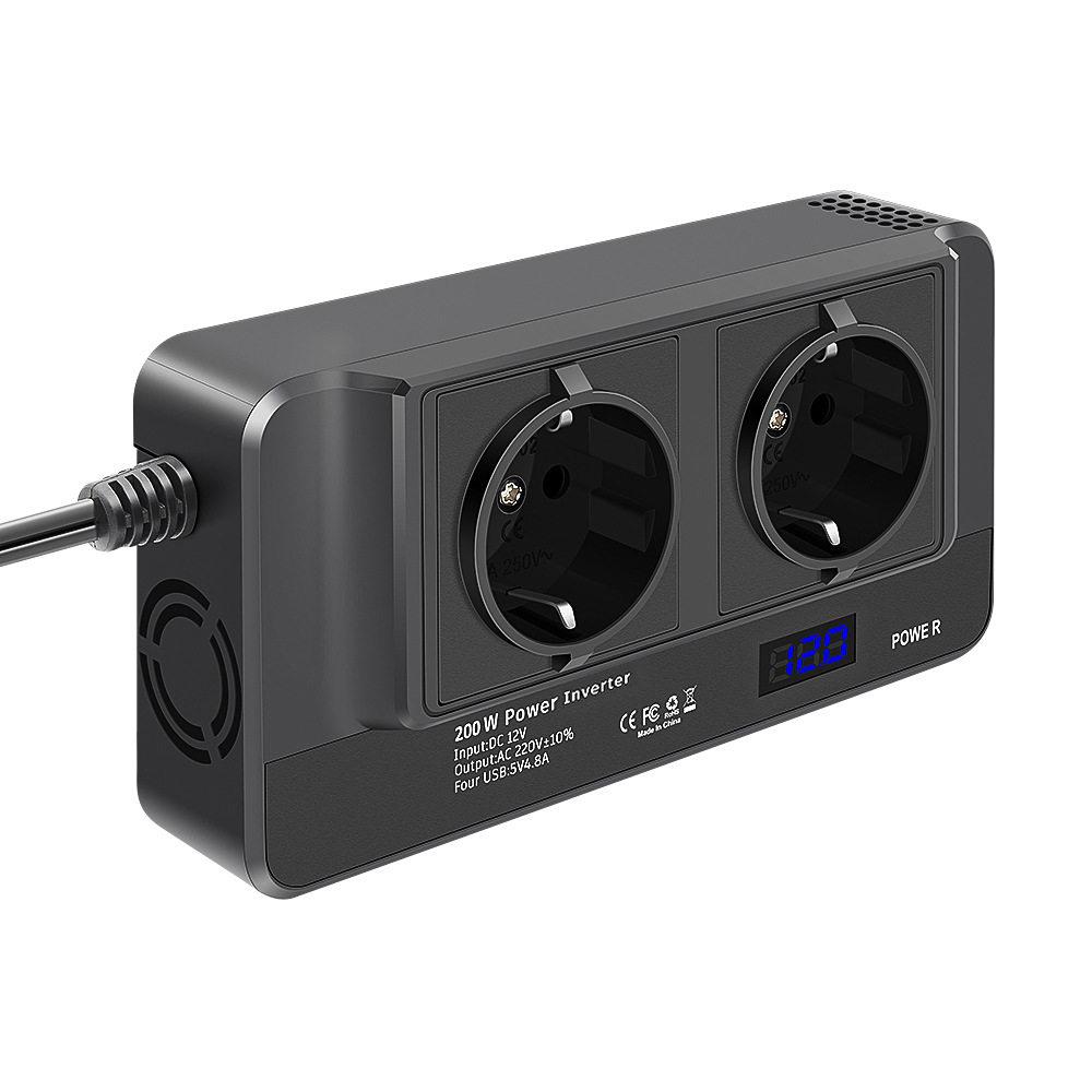 Car Power Inverter 12V 200W 点烟器车载逆变器 110V 220V充电器